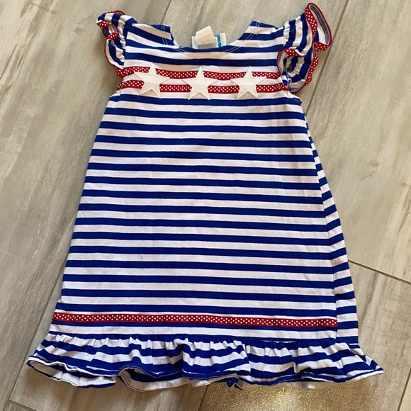 Funtasia Too Nautical Blue and White Striped Dress with Stars, size 2T - Picture 1 of 9
